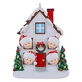 House Family of 4 Christmas Ornament - Personalized Christmas Family of 4 Ornament 2022 - First Chri