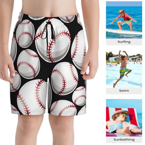 Baseball Print Swim Trunks for Boys Quick Dry Boys Swimsuit Stretch Swim Shorts Children Novelty Board Shorts for Beach4