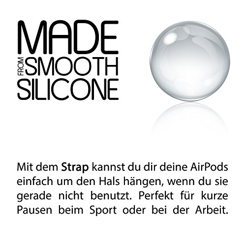 innoGadgets® Strap kompatibel mit AirPods 1 und 2 / Pro | Halteband für AirPods aus geschmeidigem Silikon - Perfekt um Sich die Kopfhörer um den Hals zuhängen - 55cm