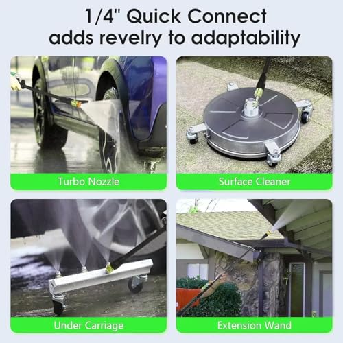 Image of Electric Pressure Washer 5000 PSI 2.8 GPM High Power Washers Electric Powered with 33ft Pressure Hose, 4 Nozzle and Foam Cannon, for Home, Cars, Fences, Patio (Grass)