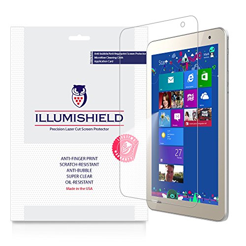 ILLUMISHIELD Screen Protector Compatible with Toshiba Encore 2 Write 8 (2-Pack) Clear HD Shield Anti-Bubble and Anti-Fingerprint PET Film