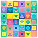 ProSource Kids Foam Puzzle Floor Play Mat with Shapes & Colors 36 Tiles, 12"x12" and 24 Borders