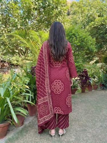 Image of ANNI Designer Women's Rayon Viscose Printed Anarkali Kurta with Palazzo and Dupatta | Stylish Ethnic Wear Set for Women | Festive, Wedding Kurti Set