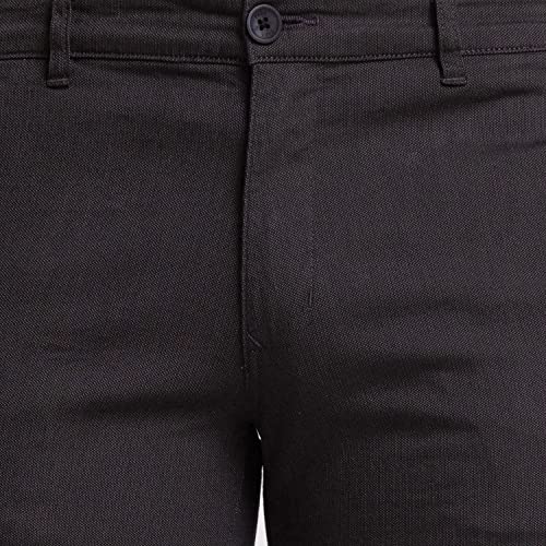 Image of Parx Men's Cotton Blend Yarn Dyed Pattern Low Rise Tapered Fit Flat Front Casual Trouser