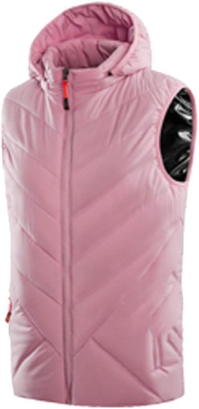 Chaleco calefactable con capucha para mujer talla 2XL rosa ligero
