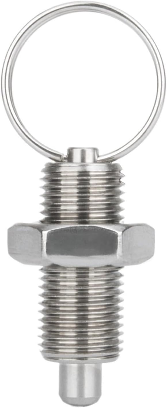 Tie Ring Spring Plunger pins M8/M10/M12/M16/M20 Index Plunger Pull Ring Positioning PlungerCarbon/Stainless Steel Hand Retractable Locating Pin(QX236-LNK,M16(4pcs))