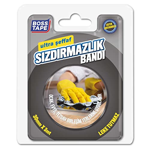 Fırın Kenarı Şeffaf Sızdırmazlık Bandı, 30 mm x 3 m, Şeffaf