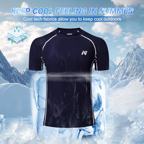 MEETWEE Camiseta Natación Hombre, UV Manga Corta/Larga Rash Guard Camiseta de Protección UPF 50＋Secado Rápido Deportes Acuáticos Surf Natación Verano - imagen 5