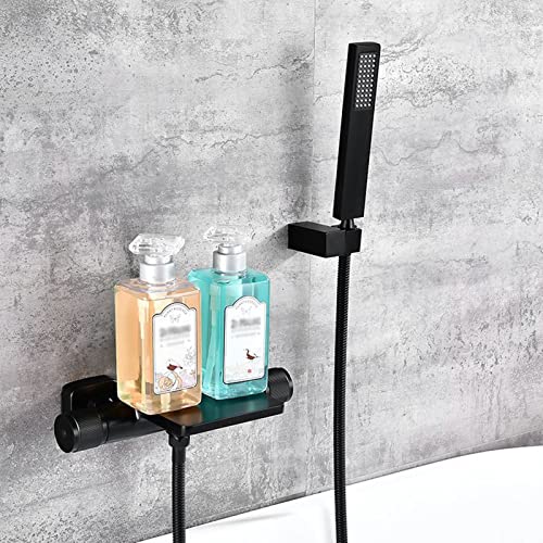 Robinet mitigeur de bain-douche mural avec cascade et pommeau chromé - 7