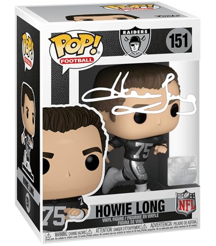 Howie Long #151 Facsimile Signed Reprint Laser Autographed Funko POP! Football Oakland Las Vegas Raiders Figurine with Protector Case