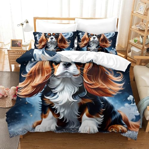 Housse de couette zippée cocker spaniel lit Super King Size doux