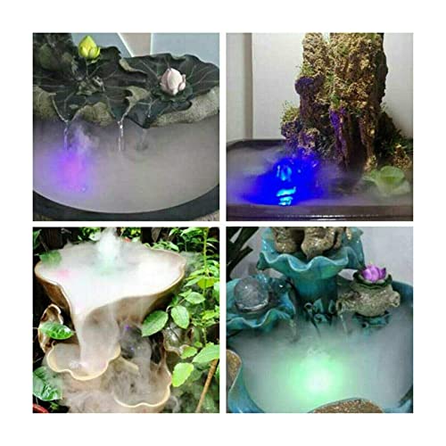 Mist Maker Fogger With Led Lights, Halloween Christmas Ultrasonic Mist Fogger Fountain Small Water Pond Fog Atomizer Humidifier For Pond Rockery Fish Tank Vase Birdbath And Holidays Decoration #TOP5
