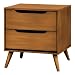 Bowery Hill 2-Drawer Mid-Century Solid Wood/Wood Veneer/MDF Nightstand in Oak