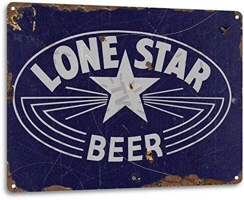 Keviewly Lone Star Beer Texas Retro Weathered Wall Decor Bar Man Cave 12x16 INCH Metal Tin Sign Plaque Poster