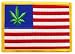 United States of Weed Embroidered Patch Marijuana Pot Leaf American Flag Iron-On
