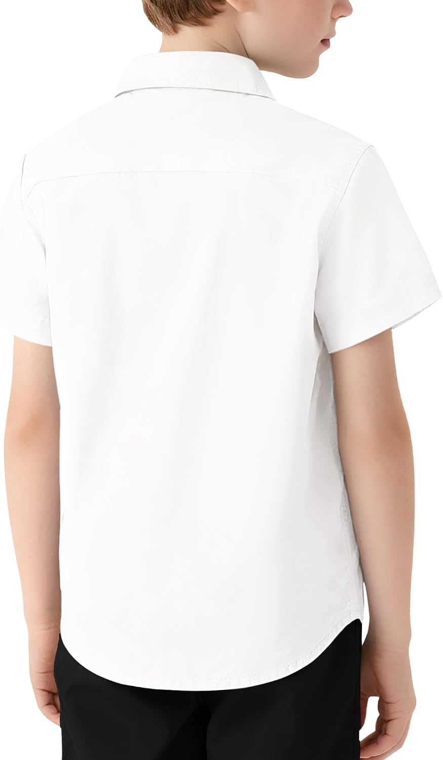 Boys Button Down Dress Shirts Short Sleeve Uniform Oxford Shirt image 4