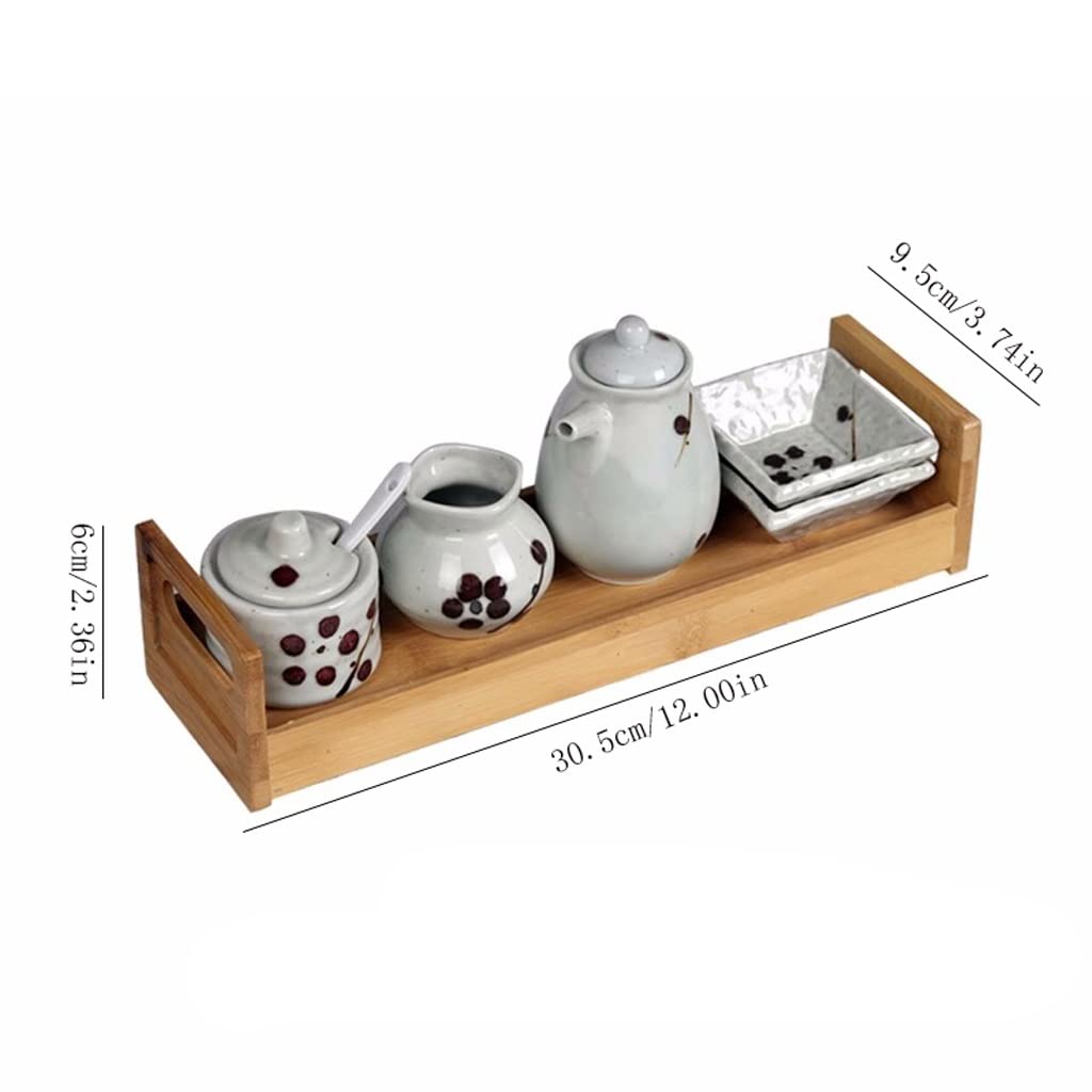 Botella de Condimento de Cocina Tarro de cerámica de estilo japonés for condimentos, vajilla creativa for Sushi, olla for salsa de soja, juego de tarros for palillos de dientes, combinación de utensil