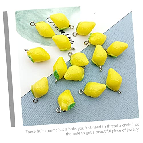 ABOOFAN 20 Pçs Achados De Resina Jóias De Ornamento Para Fazer Frutas Pingentes De Limão Brinco Ping