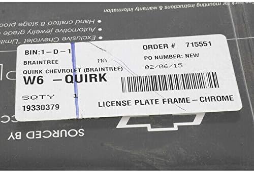 GMC OEM License Plate Frame Holder Chrome w/Black Universal Fit 19330379