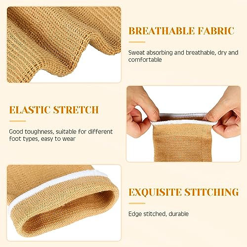 Image of Haysandy 4 Pieces / 2 Pair Kids Ankle Support Brace Elastic Kids Compression Socks Knitted Ankle Sleeve for Jogging Running Fitness(Beige,5-10 Years)