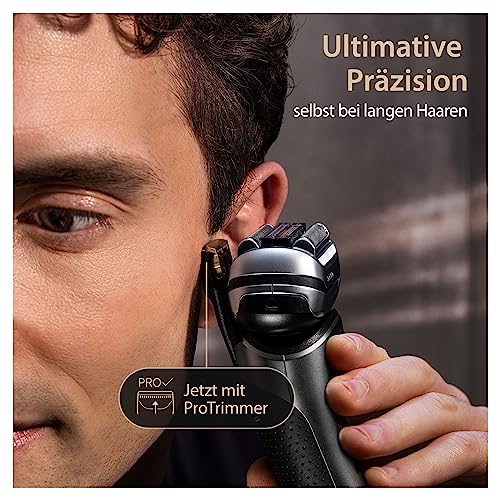 Braun Rasierer Herren Elektrisch Series 9 PRO+, 9517s, Silber - Elektrorasierer mit 5+1 Ultradünne Klingen, Barttrimmer mit 60 Min. Akku, Wasserdicht, Made in Germany, Inkl. Etui und Ladestation 4