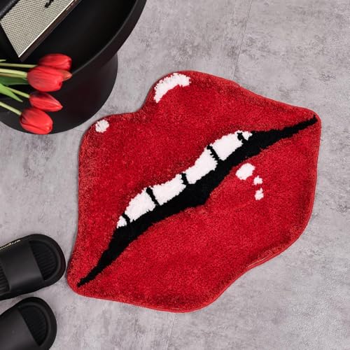 Image of AAZEEM Mat Rugs Non-Slip Abstract Bath Rugs Cute Mat Washable for Tube|Rectangular Door Mat for Home |Drawingroom |Easy Clean Indoor and Outdoor Floor Mat |Super Absorbent |Red|16 inchx24 inch & 20 inchx32 inch |