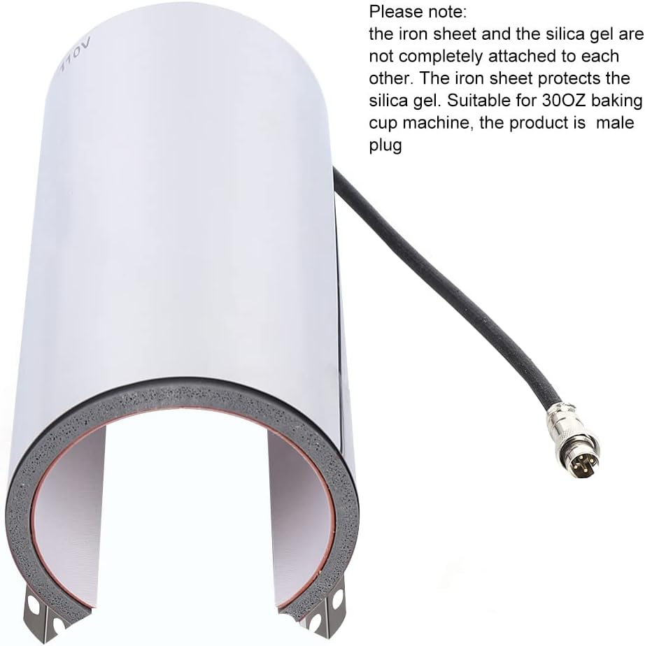 20 OZ Tumbler Mug Heat Press Attachment, Silicone & Stainless Steel Replacement Heating Element Fits 2.68-2.95in Cup Diameter, Pin Press Machine for V3.0 Skinny Tumbler Press Machine