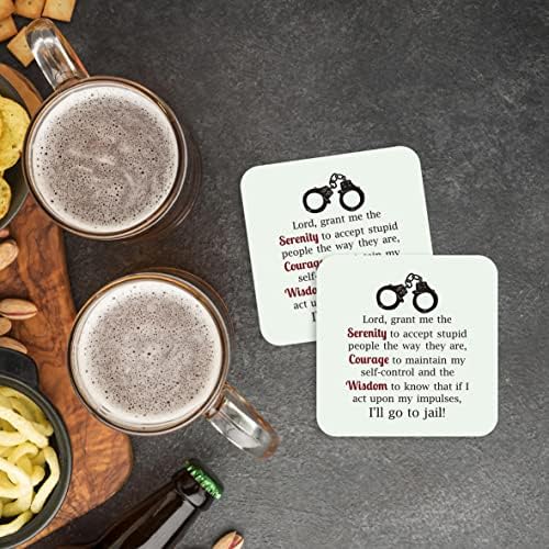 CS669 Lord Grant me The Serenity to Accept Stupid People The Way They are,Courage Wisdom Novelty Funny Coffee Tea Drink Gift Glossy MDF Wooden Coaster