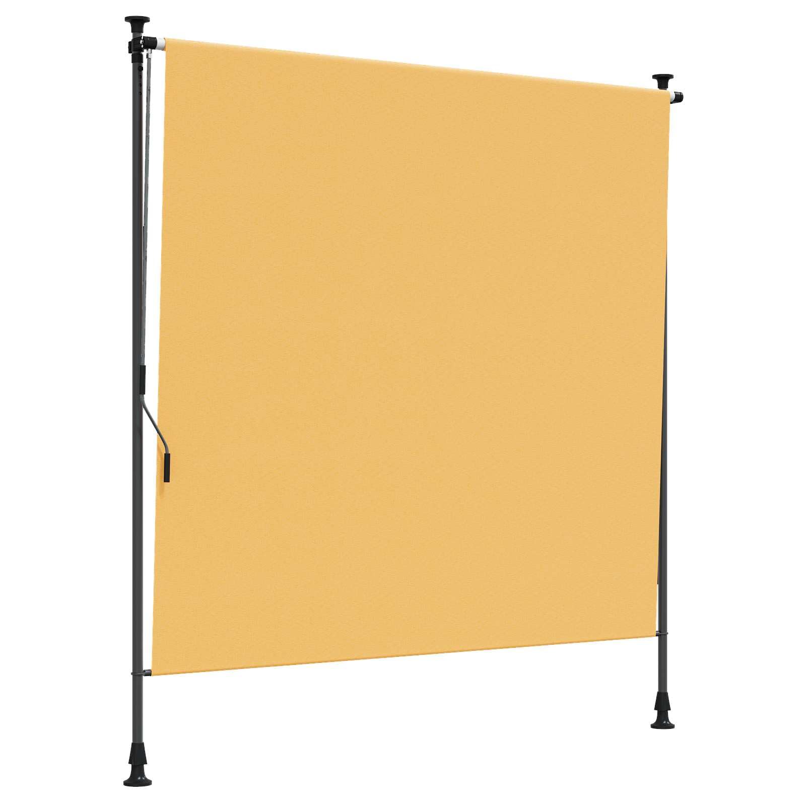 Estor exterior de color arena, 150 x 270 cm, protección solar, toldo lateral, resistente al agua, tela de poliéster, protección UV, resistente a la intemperie, sombreado ajustable, para