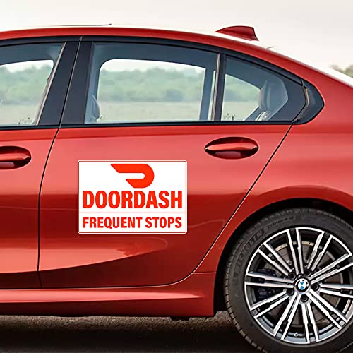 Image of (3 Pack) Heavy Duty Doordash Car Magnets Door Signs for Delivery Drivers, Dashers Accessories (White Background)
