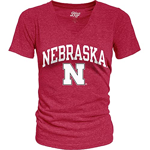 Blue 84 Women's Nebraska Cornhuskers Heathered Team Color Confetti T Shirt, Nebraska Cornhuskers Red, Medium