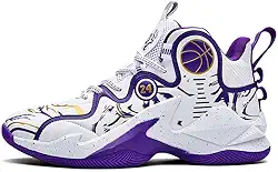 Tênis de basquete masculino - Design estiloso com detalhe número 24, cano alto - calçados esportivos de cano alto para suporte ideal