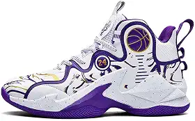 Tênis de basquete masculino - Design estiloso com detalhe número 24, cano alto - calçados esportivos de cano alto para suporte ideal