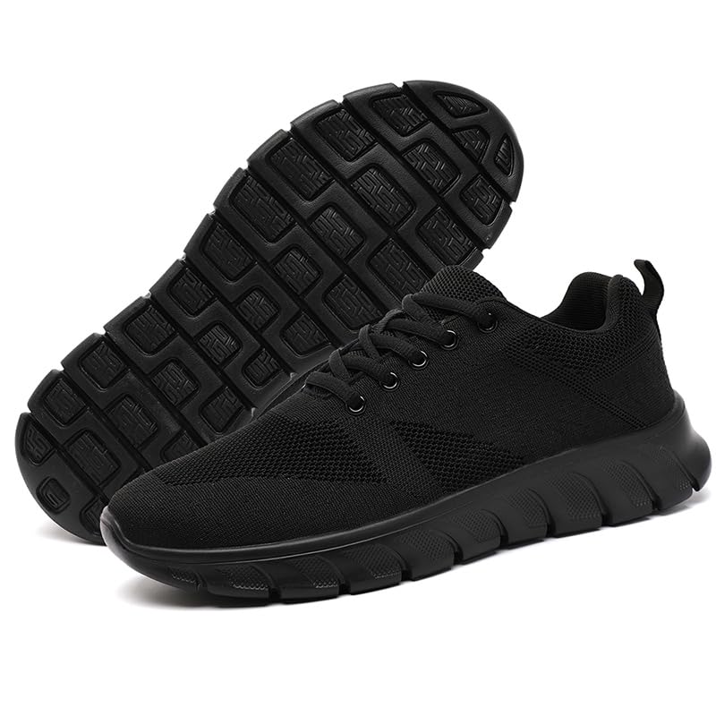Image of Womens Tennis Shoes Sneakers Walking Running Gym Athletic Slip On Shoes Casual Workout Shoes for Women Lightweight Comfortable Breathable Black US Size 8.5