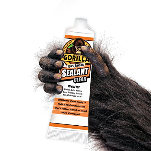 Gorilla Clear 100 Percent Silicone Sealant Caulk, Waterproof and Mold
