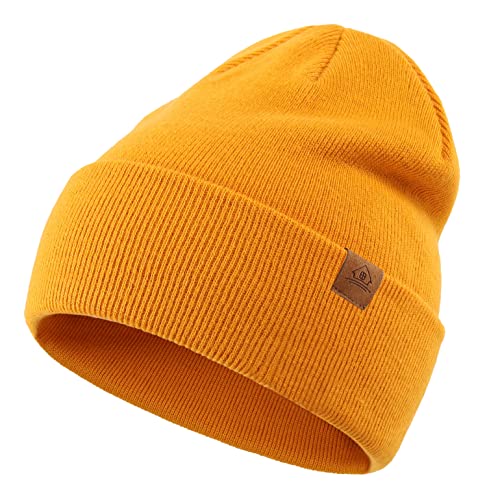 Image of Home Prefer Mens Winter Hats Acrylic Knit Cuff Beanie Cap Warm Womens Beanie Hat