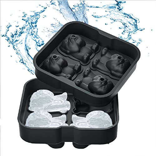 Molde para cubos de hielo con forma de bulldog, silicona miniatura 3