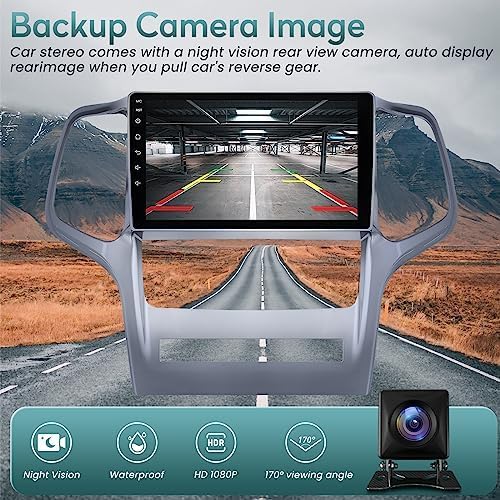 Miniatura 8 de 5GWiFi 8 Core 4G+64G Android 12 Radio estéreo para coche en tablero apto para Jeep Grand Cherokee WK 2008 a 2013, unidad principal con Bluetooth