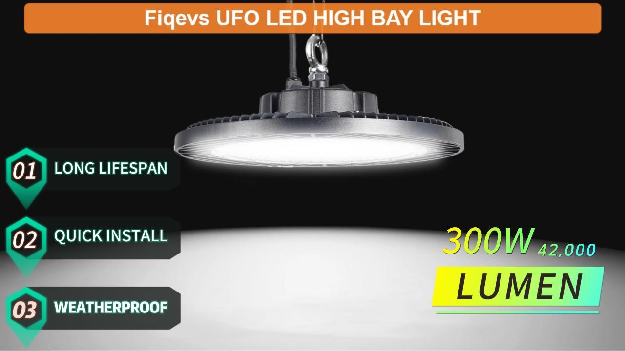 240W UFO LED High Bay Light - 36,000 Lumens, 5000K Daylight, IP65 - Replaces 800W HID