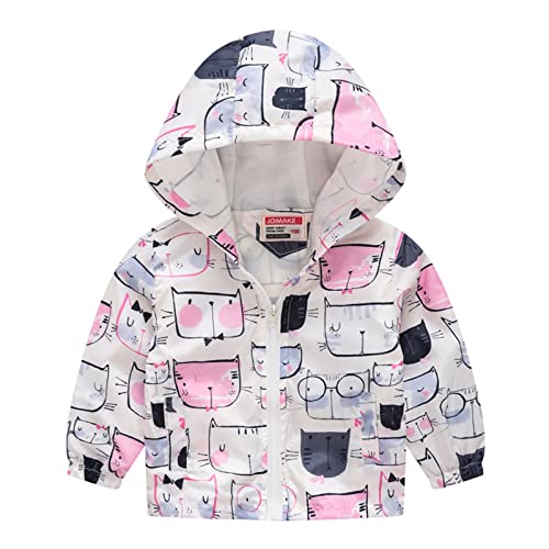 Boys Lightweight Rain Jacket With Detachable Hood for Kids (White, 4-5 Years)