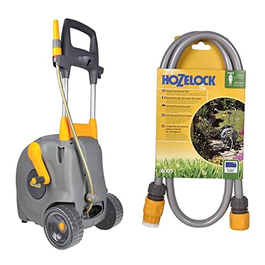 How does hose connect to hozelock pressure washer lance Hozelock Wheeled Fast Cart with 40m Hose