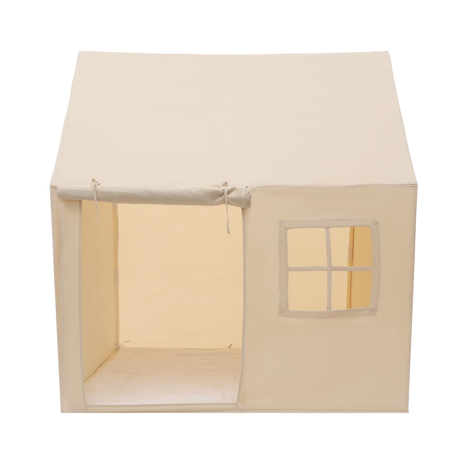 Kinderzelt Indoor mit Bodenmatte, Spielzelt Kinderzimmer, Großes Hauszelt für Kinder, Spielhaus mit Rolltür, Kuschelecke, Lesezelt, Mädchen & Jungen, Geschenk für Geburtstag und Weihnachten