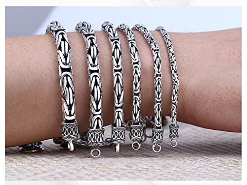 Bracelet homme en argent pur 990 au motif de paix rétro