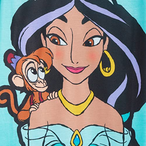 Disney Girls 3 Pack Princess T-Shirts Kids Jasmine Moana Rapunzel Dress Up Top Short Sleeve Tees3