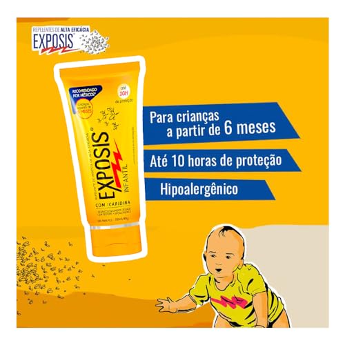 Exposis Infantil, Repelente de Mosquitos e Insetos com Icaridina, Gel, Até 10h de Proteção, A Partir