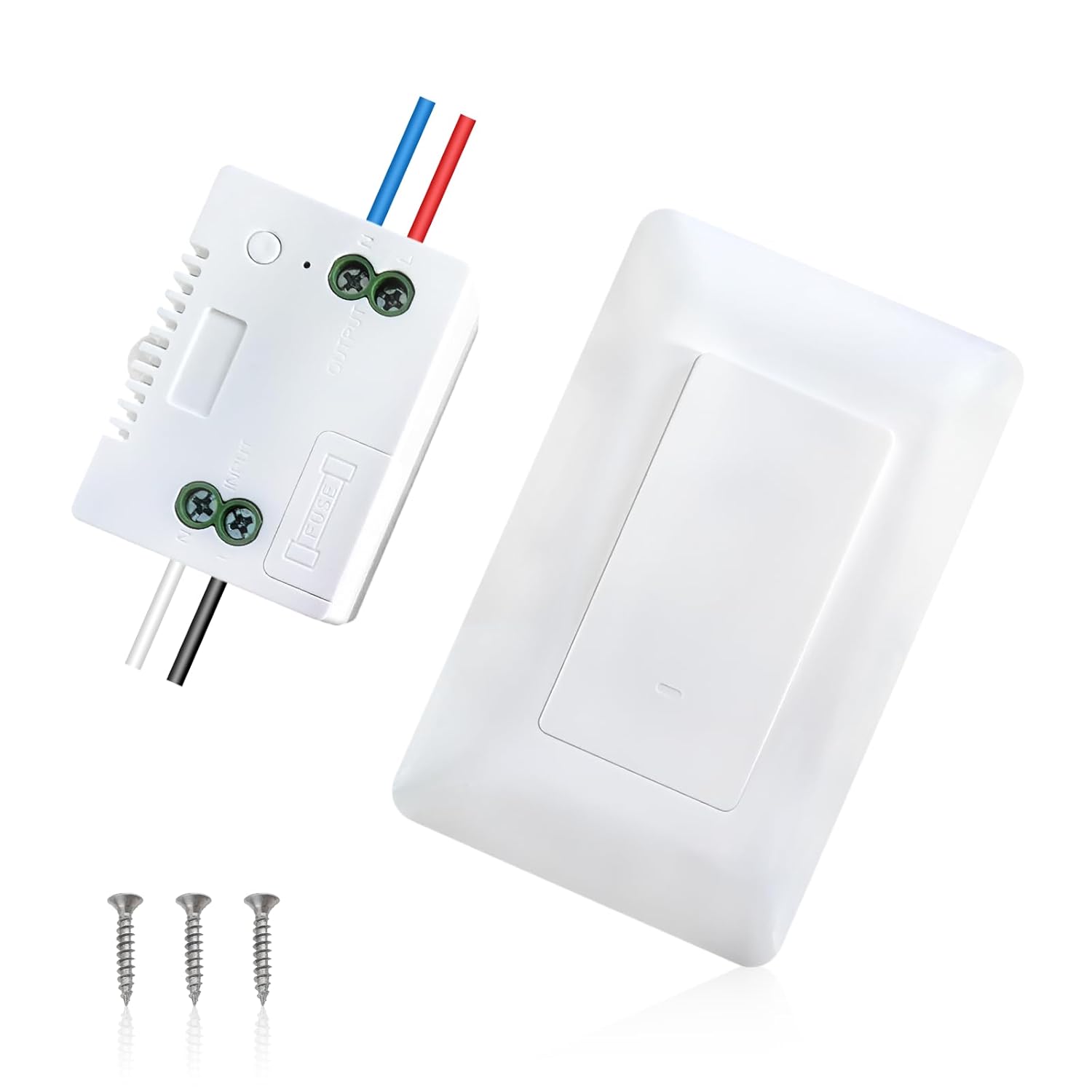 Self-Powered Wireless Light Switch and Receiver Kit, No in-Wall Wiring Required, No Battery Required, No WiFi Needed, Remote Control Wall Switch Lighting Fixture for Ceiling Lights, Fans, Lamp