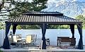PURPLE LEAF 12' X 20' Hardtop Gazebo Pavilion for Outdoor with Netting and Curtains Deck Backyard Heavy Duty Sunshade Large Metal Patio Permanent Canopy