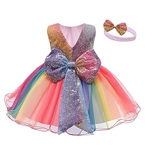 LZH Babymeisjesjurk, feestjurk, kinderen, bloemenjurk, strik, kinderjurk, tutu, bloem, verjaardagsfeest, bruidsjurk met…