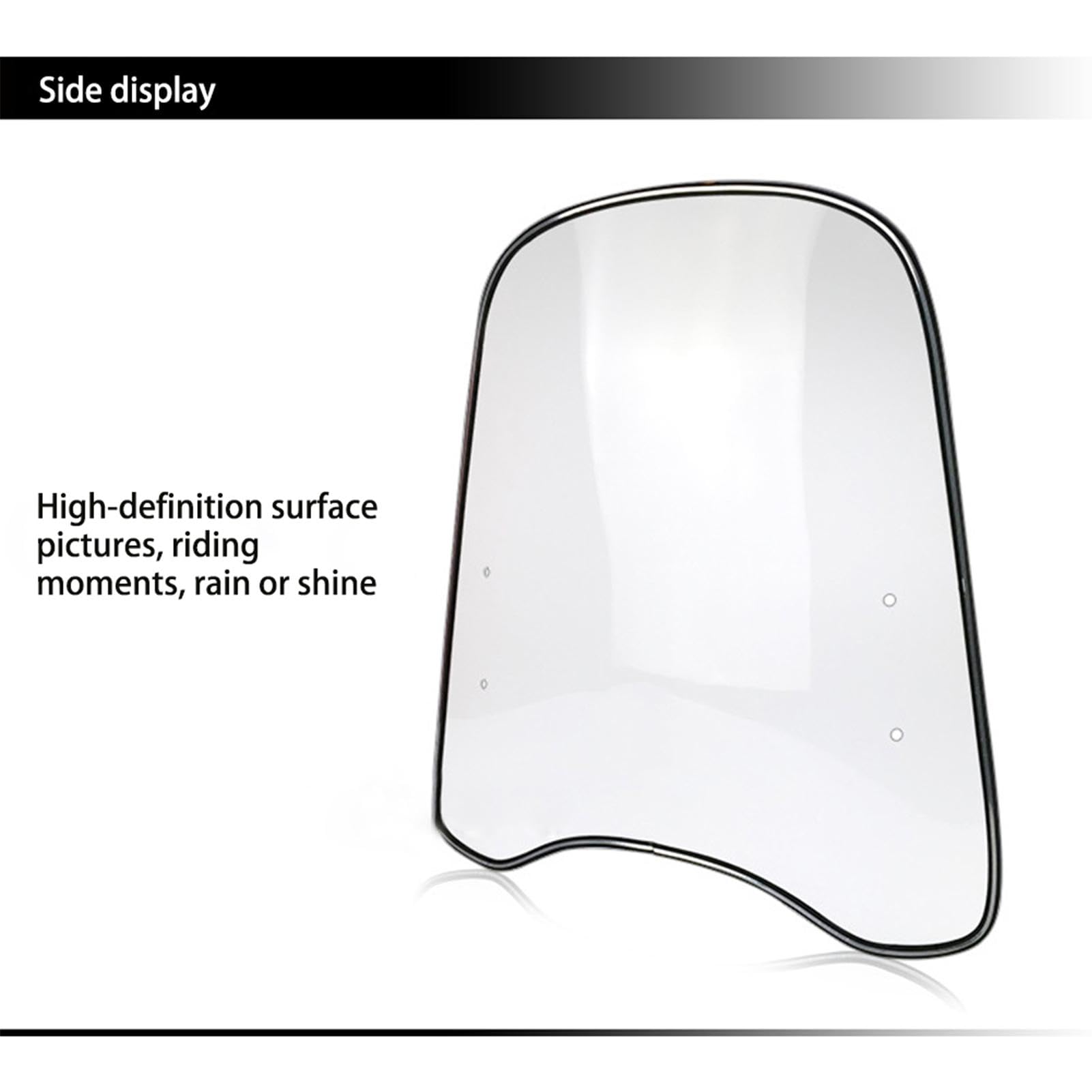 46x42.5 Cm Parabrezza Per Scooter, Parabrezza Moto Per Bici Elettriche, Con Bordi Allargati E Parabrezza Spoiler Universale Per Moto, Veicoli Elettrici, Infrangibile, Antivento, Protezione Dal Freddo
