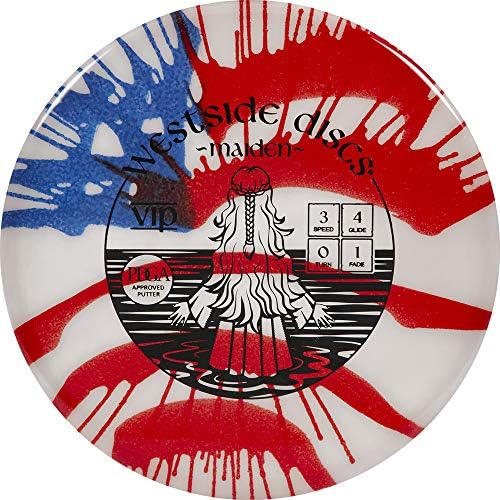 Westside Discs VIP Maiden MyDye American Flag Disc Golf Putter | Neutral Frisbee Golf Putter | 173g Plus | Stamp Colors Will Vary…